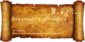 Mikustyák Árpád névjegykártya